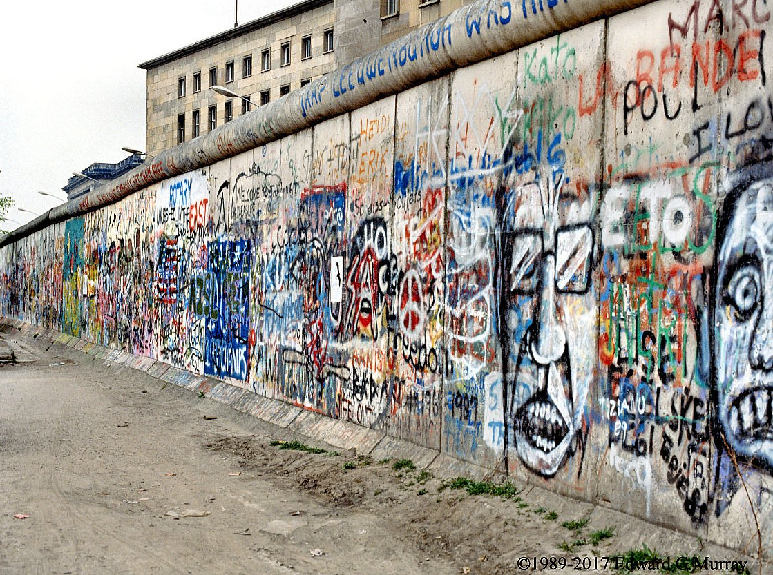 Berlin Wall a few years after with my artwork underneath