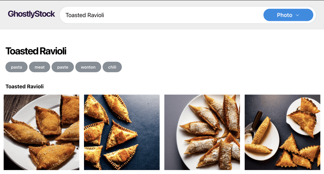 AI generated images for "toasted raviol"