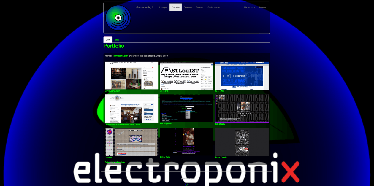 Screenshot of electroponix drupal 8 site